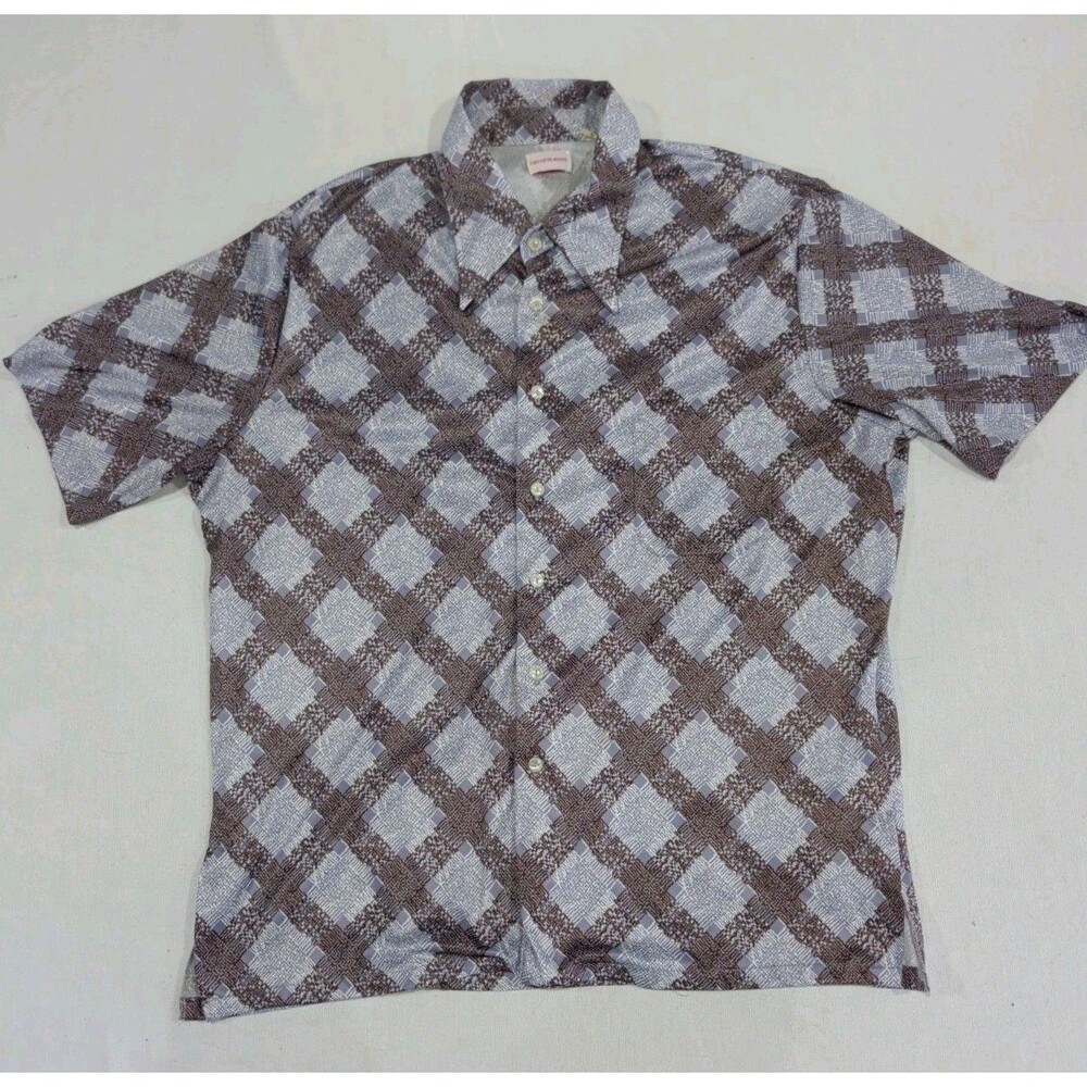 Vintage 1970s Saks Fifth Avenue Short Sleeve Button Up Shirt Men's Size XL